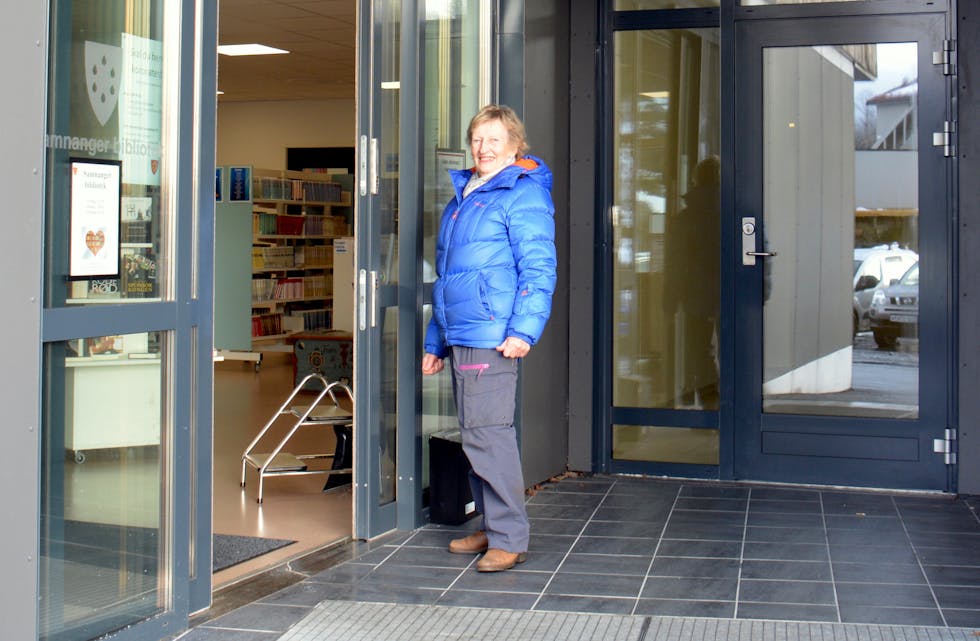 MØTEST PÅ BJØRKHEIM: Biblioteket på Bjørkheim er ofte base for pensjonistlaget sine arrangement, så her er Solveig Vassenden ein flittig gjest.
