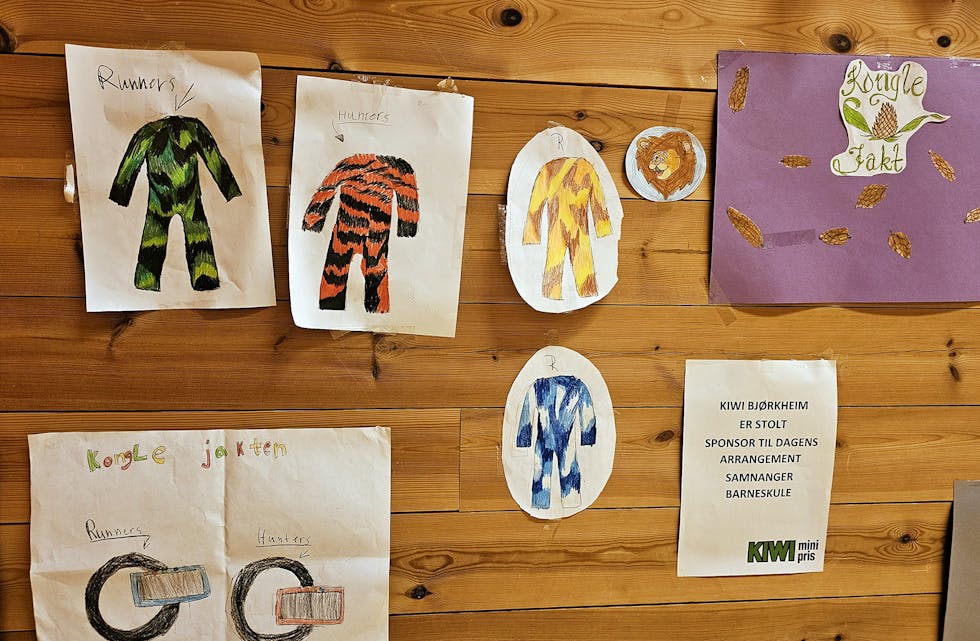 SLIK KAN DET VERTA: Nokre av teikningane som beskriv prosjektet og dei teknologiske løysingane elevane har kome fram til.