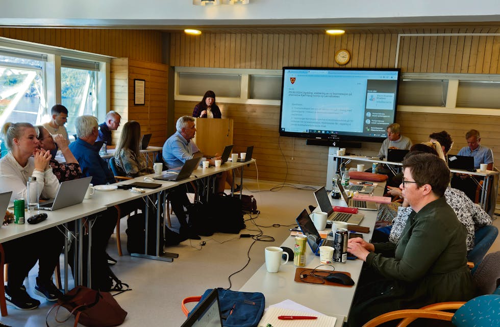 FELLES FORSLAG: Det var Shirin Kvernes Khadoor (Ap) som gjekk på talarstoem og la fram forslaget om å byggja ny brannstasjon, etter at alle partia hadde forhandla seg fram til semje.