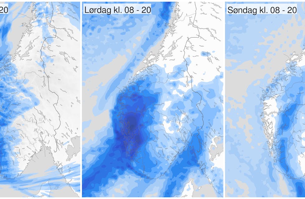 VÅTT: Det ser ut til å bli ei nedbørsfylt helg i Vestland.