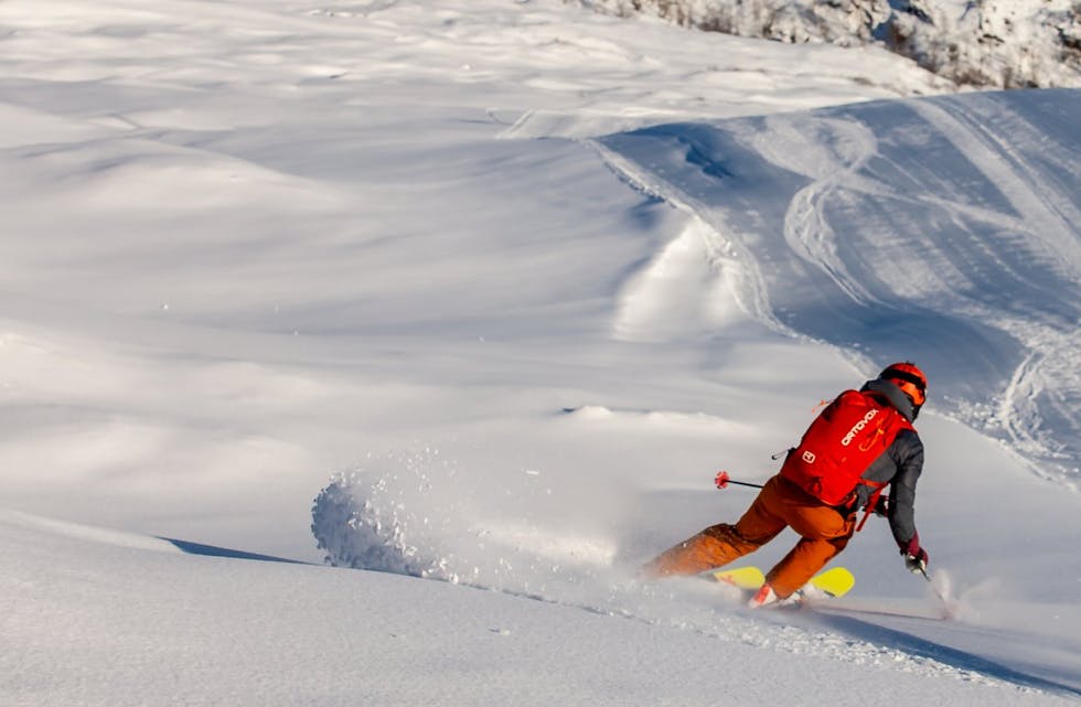 MINDRE ENN VANLEG: På toppane av Eikedalen skisenter er det no ein halv meter natursnø.