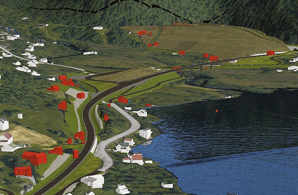 VERT UTSETT:
Vedtaket i Kvam formannskap fører til at regulerings-
planen for tunellen mellom Steinsdalen og Eikedalen må vurderast på nytt. Det framlagde forslaget ville mellom anna ført til riving av mange bygningar i Eikedalen. Om det vert gjort endringar her, er usikkert.