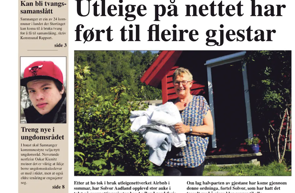 TILBAKEBLIKK:
Denne veka har me berre gått ti år tilbake i arkivet. Slik såg framsida ut 25. august 2016.